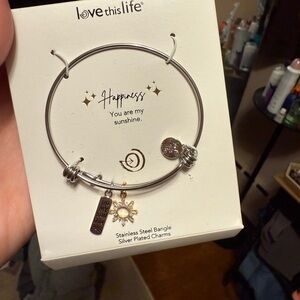 Silver Plated Charm Bracelet with Sunshine Design- you are my sunshine